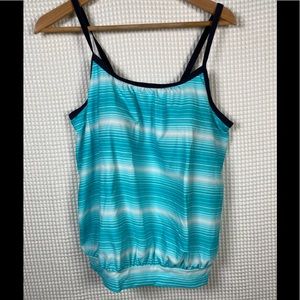 Free tech blue swimming top poliester woman L new